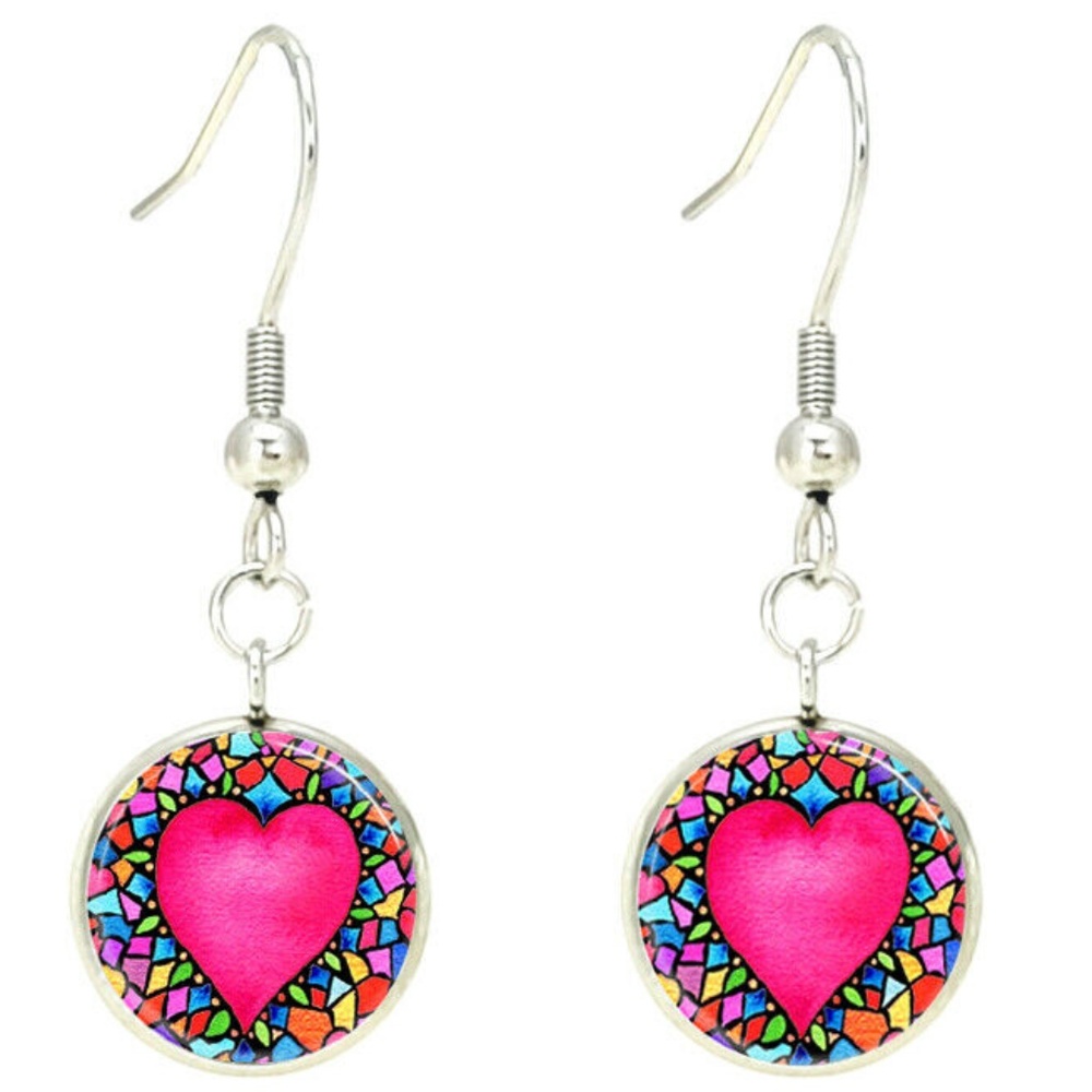 3 for $49 NEW Pink Heart Valentines Day Earrings - Picture 1 of 1